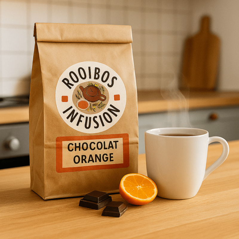 Rooibos orange chocolat – Infusion gourmande sans théine