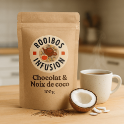 Rooibos chocolat & noix de coco – Infusion douce & exotique