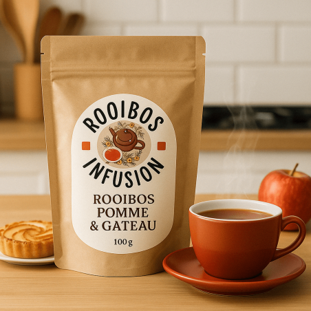 Rooibos pomme & gâteau – Infusion gourmande façon tarte sans théine