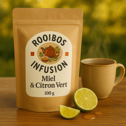 Rooibos miel & citron vert – Infusion douce & fraîche sans théine