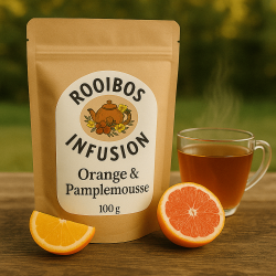 Rooibos Orange & Pamplemousse – Infusion fraîche & fruitée sans théine